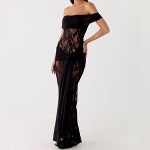 New Peppermayo black lace maxi dress